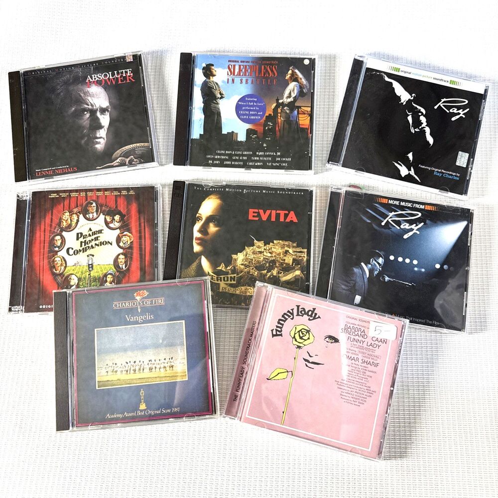 Lot of 8 - Popular Motion Picture Soundtrack Vintage Music CDs